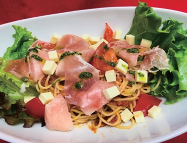 ももの冷製パスタ